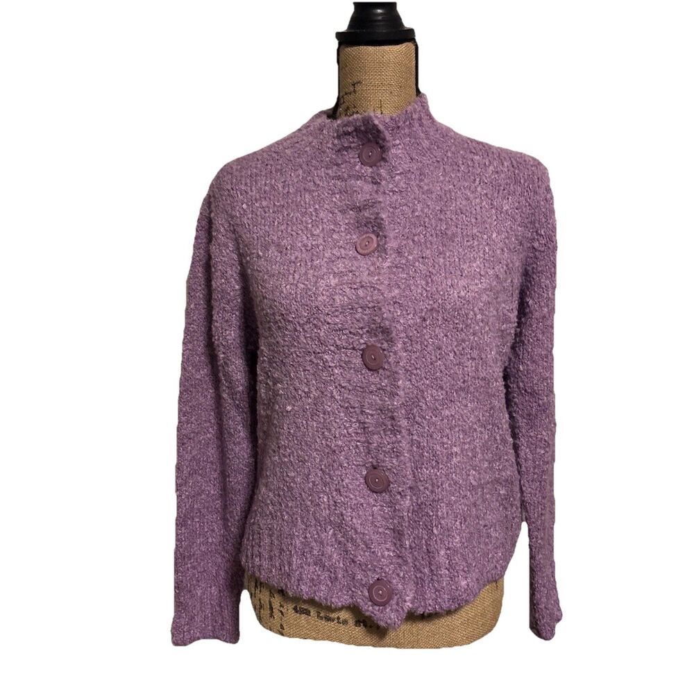 Talbots Petites Size M Wool Blend Lavender Cardigan NWT
